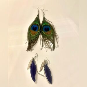 Feather earrings (set of two)